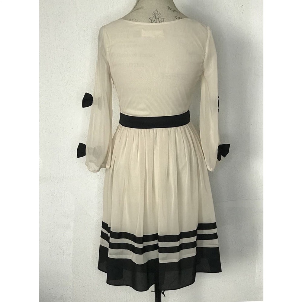 Anthropologie A'reeve Tea Dress Cream Black Size S - Picture 5 of 10